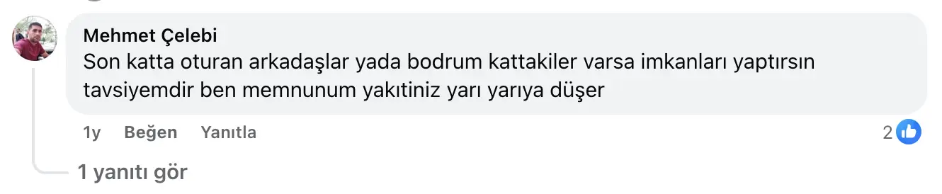 Müşteri referansı - Facebook yorum 9
